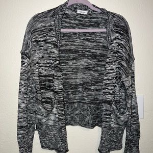 Black and white knit cardigan